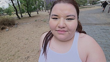 I love walking around in public with cum on my face and showing off my huge ass