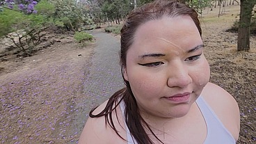 I love walking around in public with cum on my face and showing off my huge ass