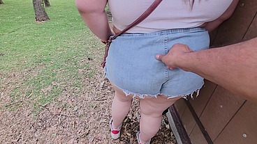 I love walking around in public with cum on my face and showing off my huge ass