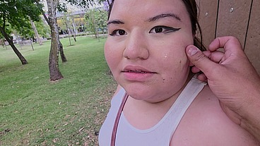 I love walking around in public with cum on my face and showing off my huge ass