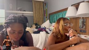 2 Throat GOAT Baddies Have A Dick Sucking Contest With Their Boy Friends As Judges