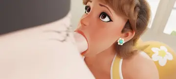Step mommy sucks and shows off big tits in animated 3D action