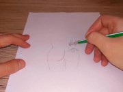 Drawing a beutiful female ass