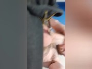 Apprentice wanks befor work and cums on self