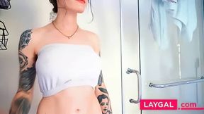 Wet T-Shirt Try-On Haul with a Stunning Tattooed Babe