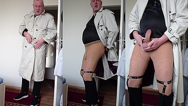 Nylonjunge - Exhibitionist Klamottenanprobe