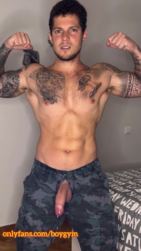 My Big cock Cums In military outfit with NO TOUCH