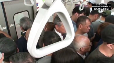 Full-breasted Japanese woman shares a secret moment with strangers on a late-night bus
