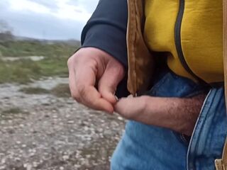 Anybody can watch me! Cum and pee outdoors