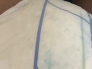 Touching myself in a freshly wet Abena M4