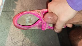 Cum shot on little shoe