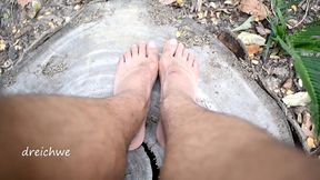 feet in cut trunk