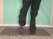 Black Boots Crush Blue Cock