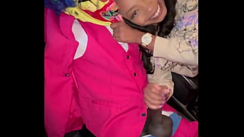 Ebony Mystique And Cali Caliente Give Gibby The Clown A Double BJ In A Parking Garage By Freemont Street