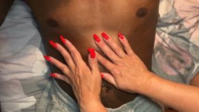 Red long nails