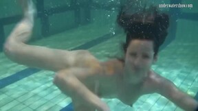 Babes swim strip and have fun underwater