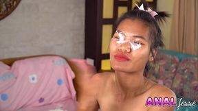 Young Asian Teen Obsessed with Cum in Eyes