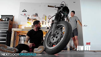 Next Door - Chris Damned Does In His BF On His Bike