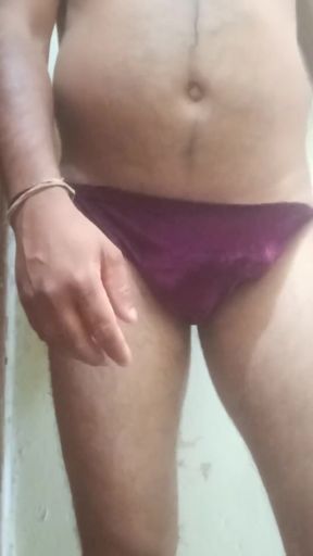 My New Underwear in Red Colour so Hot Sexy