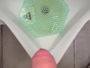 SOFT UNCUT COCK PISSING IN URINAL