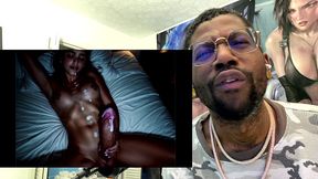 smooth transgender teen jerking off and cumming on herself in a dark room, ai generated