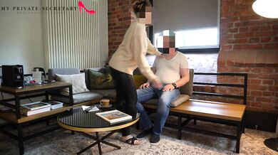 my private secretary in turtle neck pullover and tight leggings fucked on a business trip