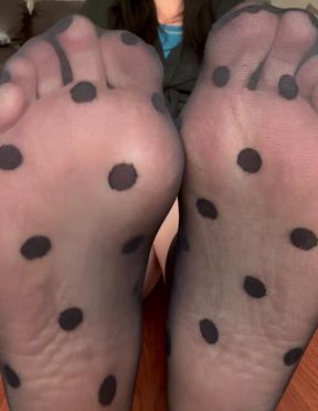Soles in Black Nylon Socks