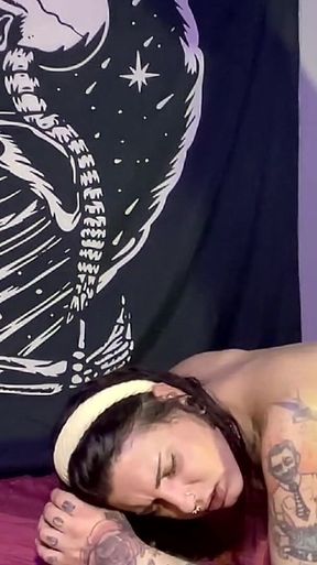 TS Emma Ink in Cute Pajamas, Blowjob and Anal