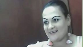 Lewd amateur webcam MILF is happy about flashing her big boobs