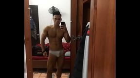 Vietnamese Handsome Man'_s Jerking His Cock Off