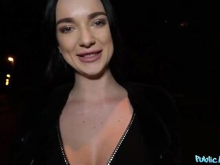 Super Hot Chick Screwed in EBONY UNDERWARE - Public Agent