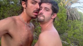 Hiding at first, then exposing ourselves naked and cumming on a Spanish beach