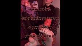 Peeling A Chocolate Rose & Eating It With My Feet!