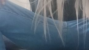 Long Jeans Face Sitting Breath Play