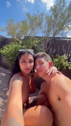 We was so horny after having a foursome with other couple so we decided to have fun on the terrace