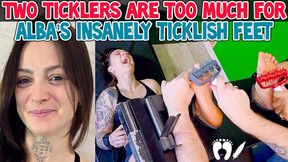 TWO TICKLERS ARE TOO MUCH FOR ALBA'S INSANELY TICKLISH FEET - FULL HD MP4