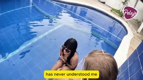 I Find My Stepdaughter Masturbating In The Pool And We Fuck To Show Her