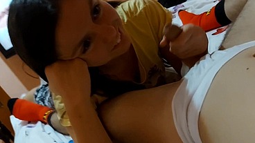 Cute Stepsister practices her sex skills with Stepbrother while Parents are away