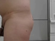 My daily anal dildo routine in the shower at the hospital