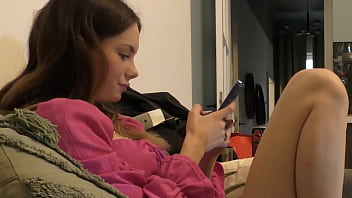 Skinny Petite Girlfriend comes for a Porn Casting No Panties and Braless like this to show her Pussy and spread her Legs