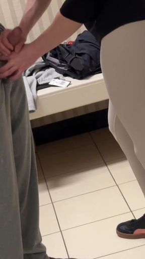Fitting Room Manager Deep Throating Boss in the Fitting Room Big 8 Inch Dick