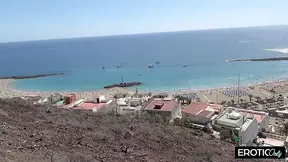 German Blonde Horny MILF Outdoor Threesome Fuck with Two Hard Cocks