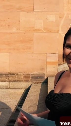 Must-share moment from "German natural teen next door try real public blind date"