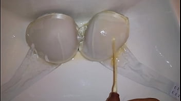 piss cum soaked satin bra