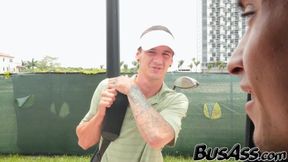Straight guy invited in the van to smash black homo butt