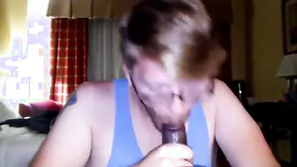 Amateur Crossdresser Deepthroats Big Black Cock