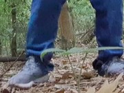 Peeing my pants. In the woods! I had finish my walk with a big pee pee patch.