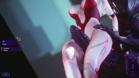 Subverse - Furry monster rubs a huge dick between the thighs of a cyber girl