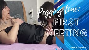 Pegging time: first encounter with deep strapon, MILF loves to fuck me in the ass