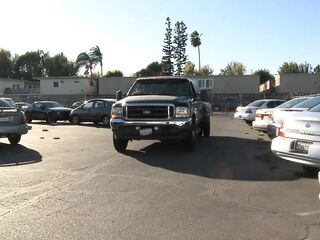 Hot brunette hair with large breasts rides a large hard ramrod!